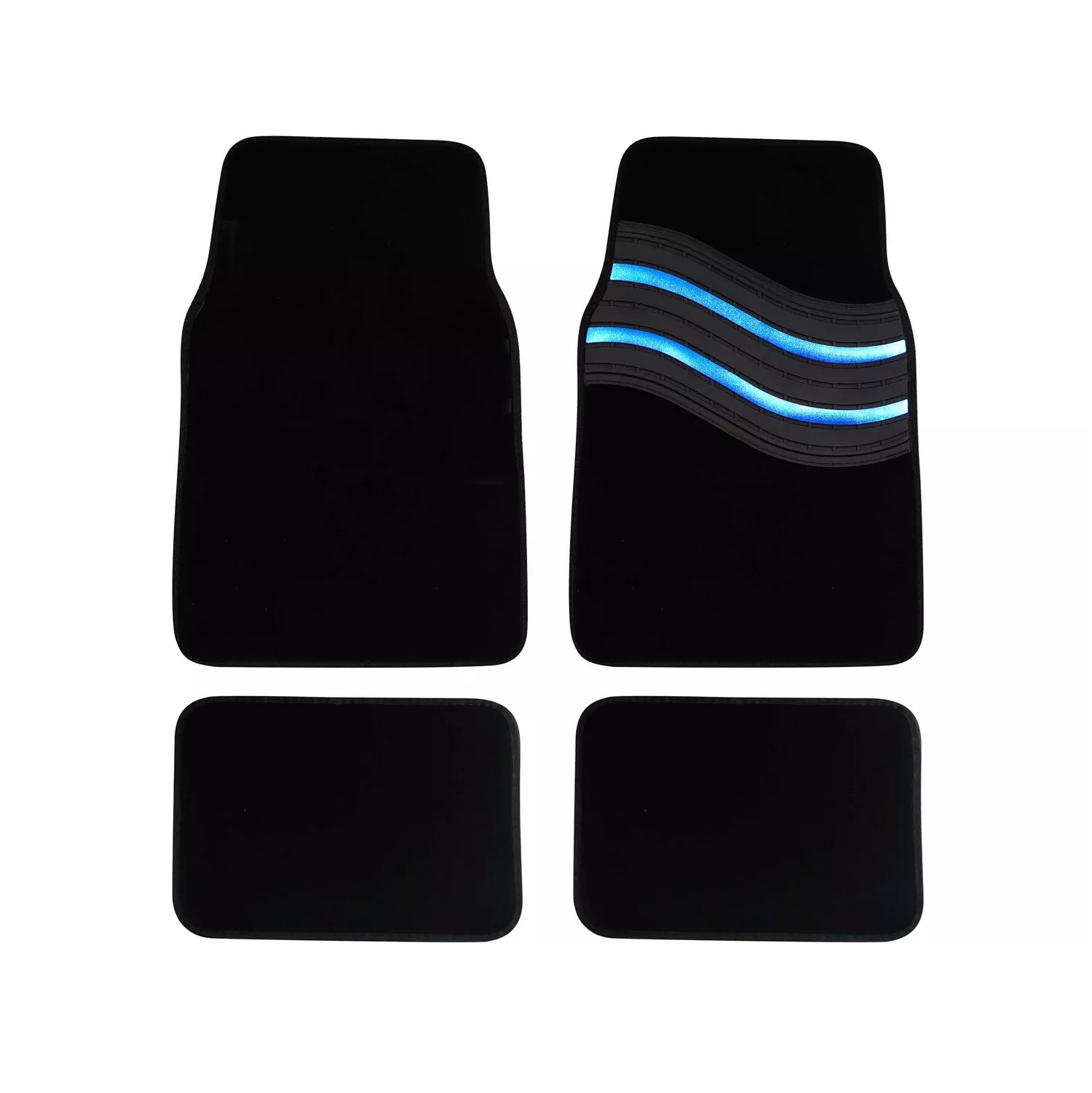 Streetwize Wave Carpet Car Mats - Blue