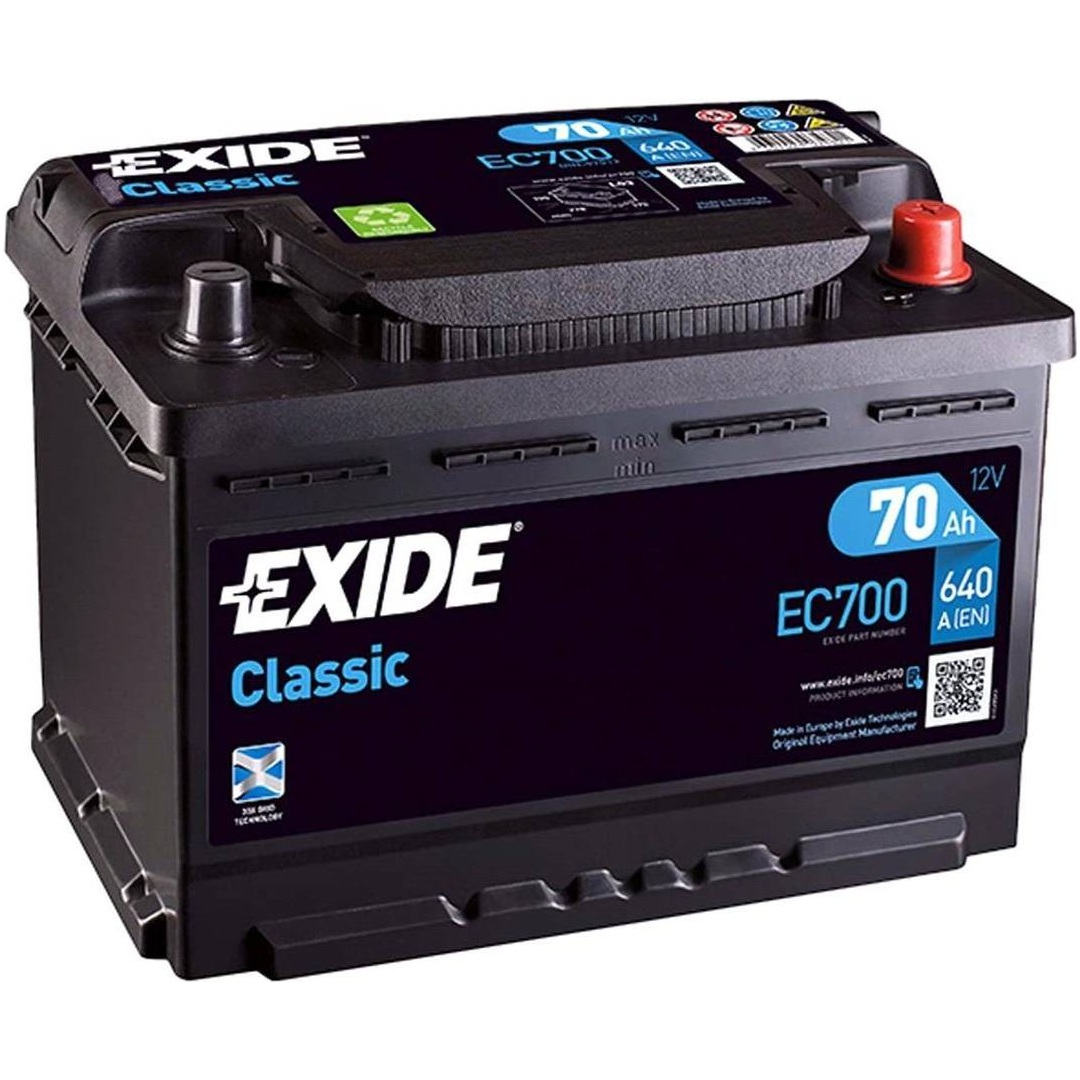 Exide EC700 Classic Car Battery 12V 70Ah
